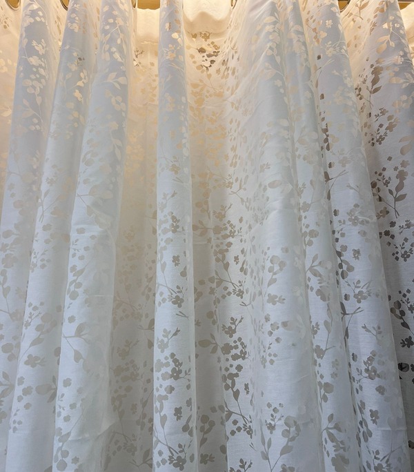 FORAL WHITE SHEER CURTAIN HD740