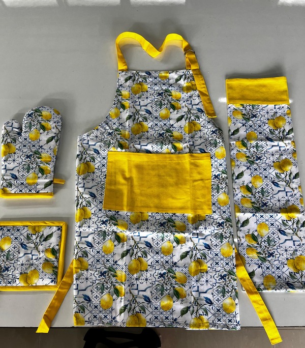 Kitchen Linen Set Lemon Print