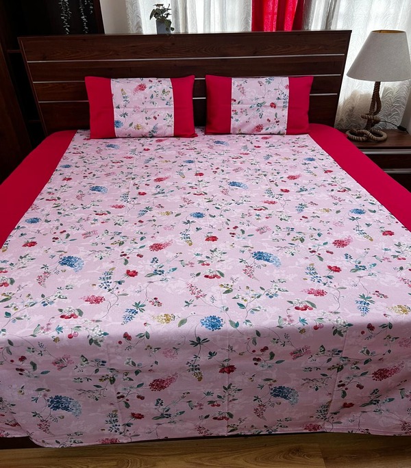 Rani Pink Two Side Border Bedsheet